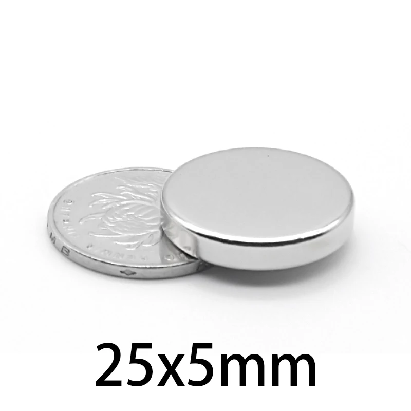 Permanent Magnetic 25x5mm N35 Neodymium Disc Magnet 25*5 mm circular 25mmx5mm Bulk Steel Round Magnets