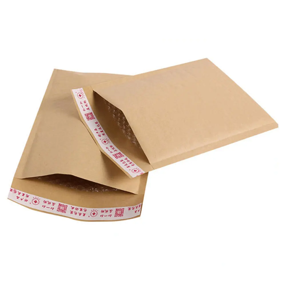 10pcs Natural Kraft Paper Bubble Envelope Shockproof Bubble Mailer For Gift Packaging Shipping Mailing Bags Business Supplies