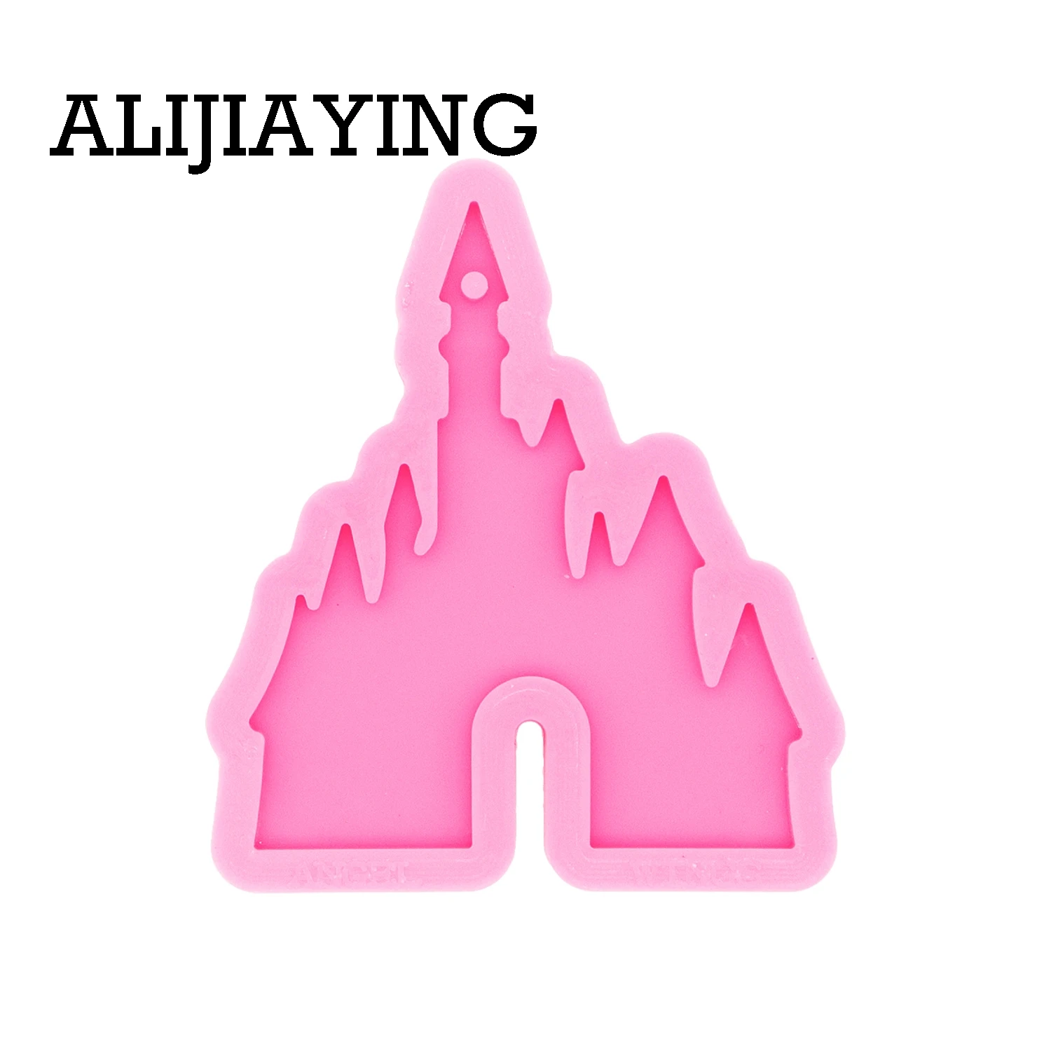 DY0479 Glossy Cartoon castle Keychain Mould Silicone Resin Pendant Mold for Epoxy Jewelry Making DIY Crafts Necklace