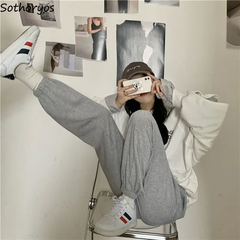 

Women Sleep Bottoms Casual Solid Sleepwear Elastic Soft Comfortable Home Wear Thickening Warm Leisure Ulzzang Chic All-match Ins