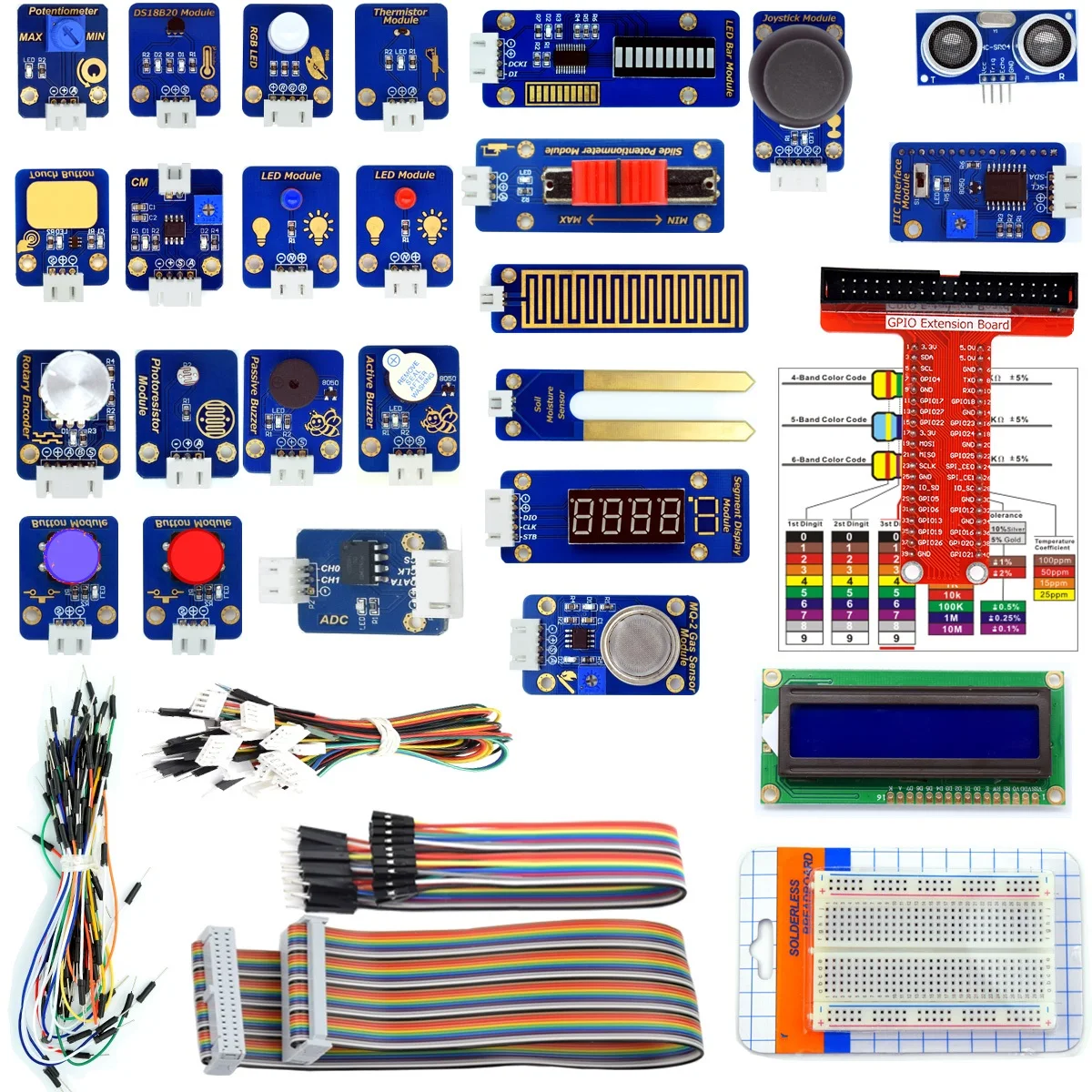 

Adeept 24 Module Sensor for Raspberry Pi, DS18b20, Robotic Project Starter Kit with Tutorial, C and Python Code