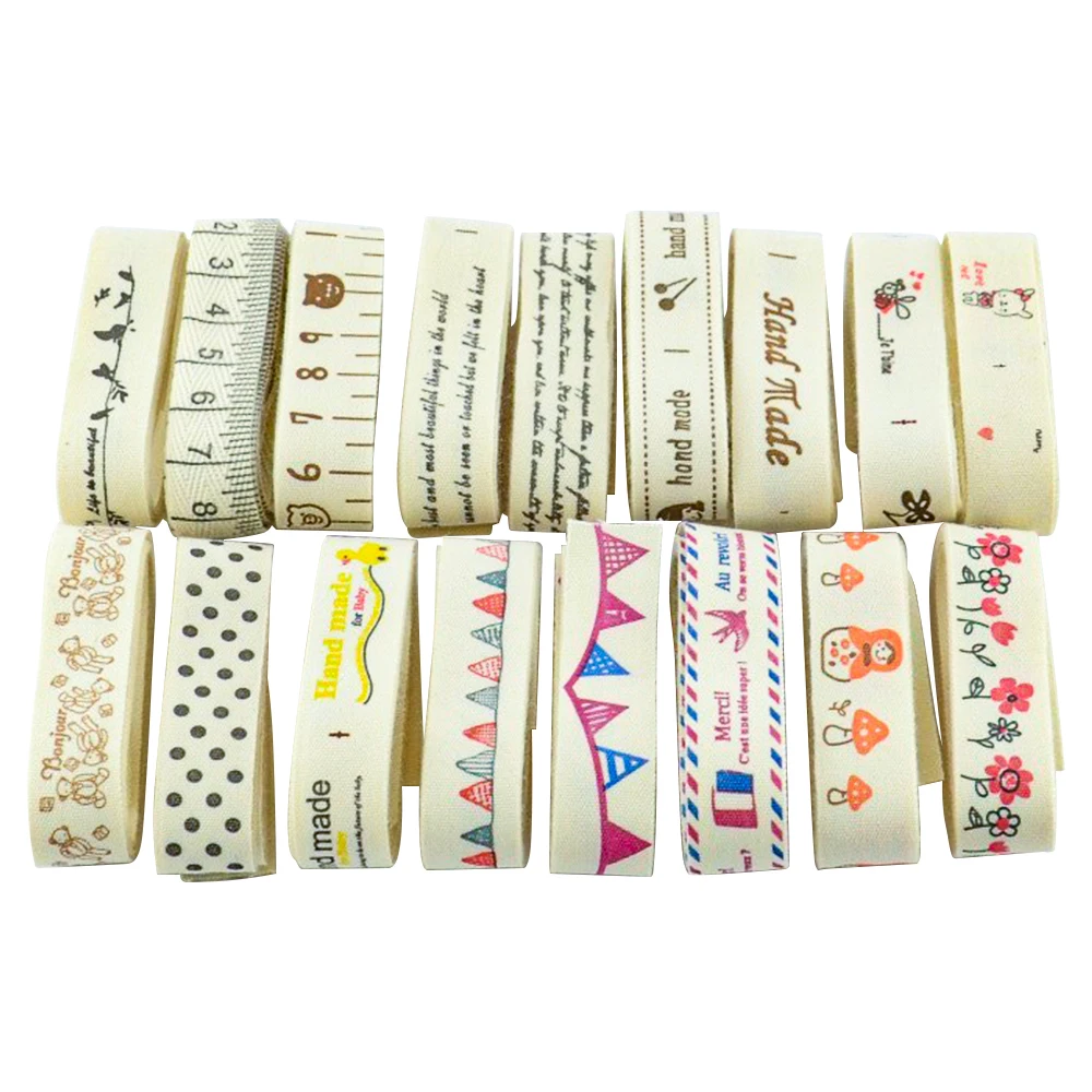 1.5CM new arrivals 17 designs Mixed width ZAKKA cotton label ribbons cotton patchwork crafts for DIY projects garment clothes