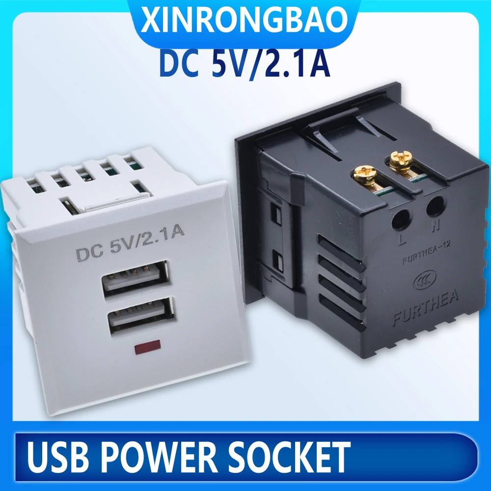 

Card type power socket embedded USB charging socket desktop module dual USB socket 5v2.1a with indicator light