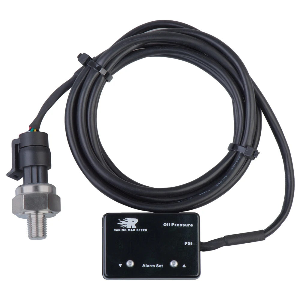 Medidor de presión de aceite electrónico Universal con sensor 1/8 npt, alarma de alta presión, pantalla roja, digital 0-232psi (0-16bar)