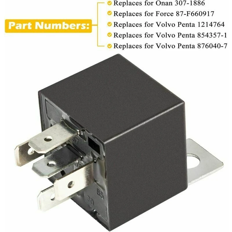 NONY R040 Starting & Charging Relay with 5 Terminal 5 Pin Footprint 12V 40/30 Amp Replaces for Volvo Penta 876040-7 854357-1