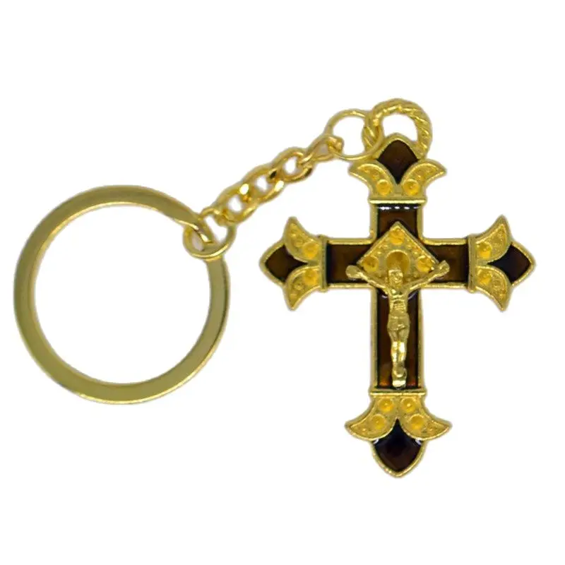 JESUS Cross Crucifix Pendant Key Chains Catholic Orthodox Christian Fashion Religious jewelry