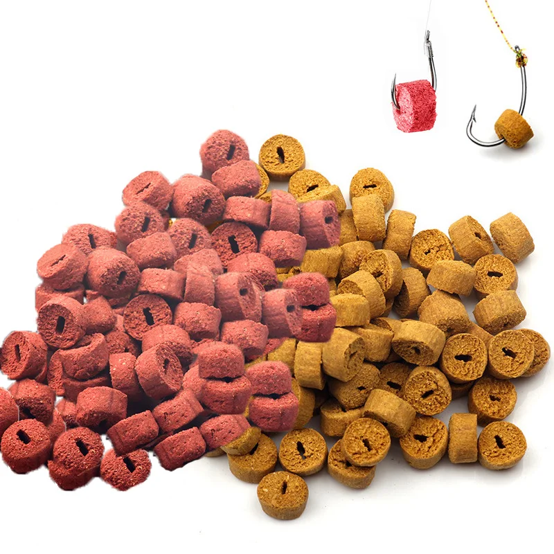 Señuelo de pesca de gusanos rojos, cebo hueco para carpa, hierba, Tilapia, partículas de insectos, Boilie, lubina, 100 unids/lote por bolsa