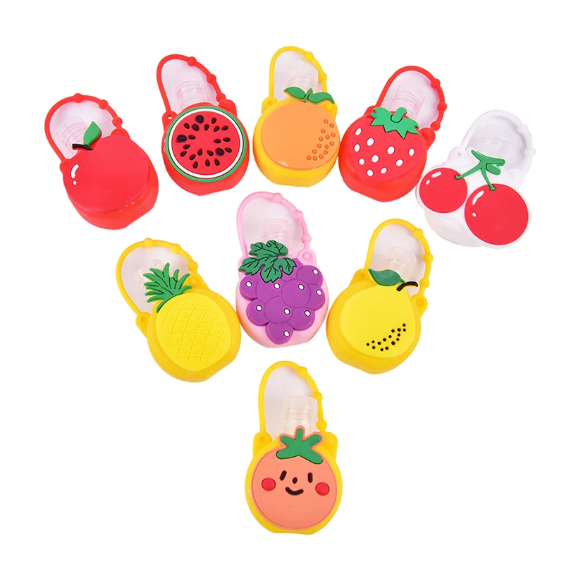 1PCS 30ml Fruit Silicone Mini Hand Sanitizer Hand Gel Holder Portable Safe Gel Holder Travel Shampoo Soap Dispenser Bottle