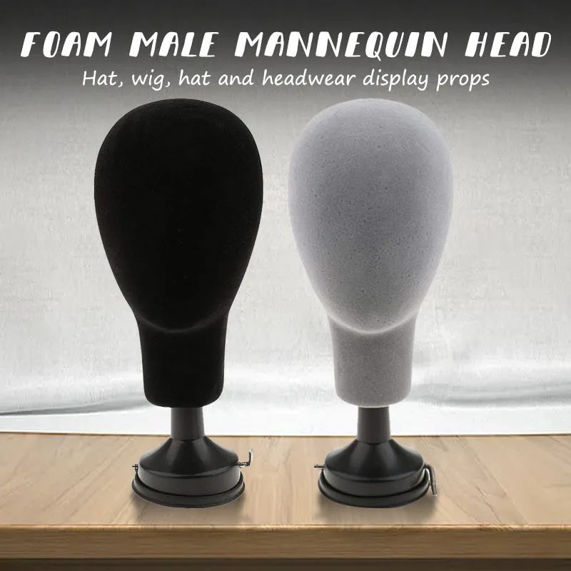 

Flocking Foam Head Mold Base Plate Styrofoam Mannequin Head Model Wig Caps Glasses Display Stand Holder