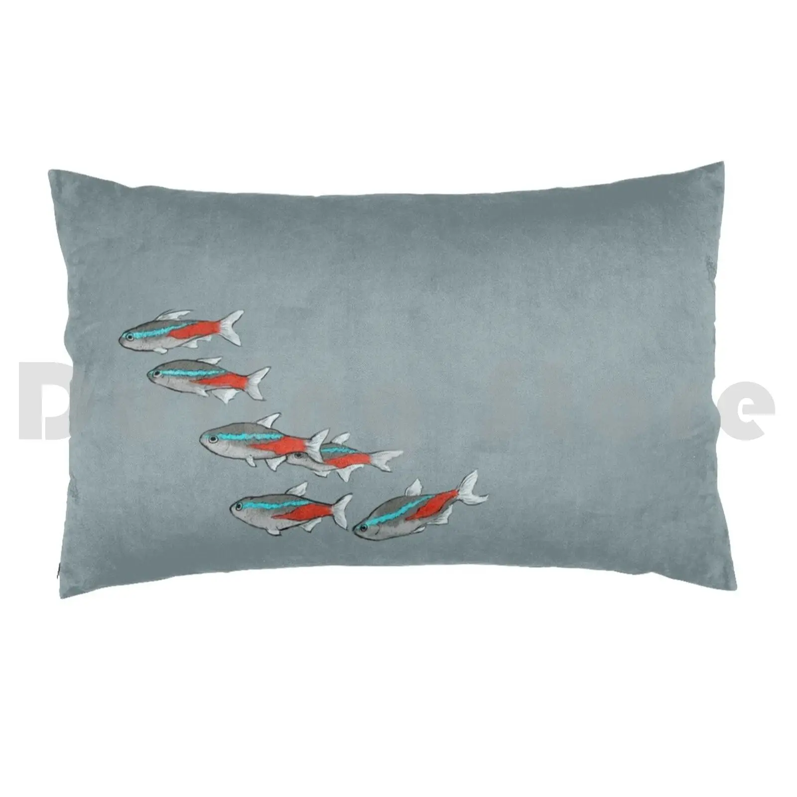 Pillow Case School Of Neon Tetra Fish 3335 Neon Tetras Neon Tetra School Of Fish Fish Fish