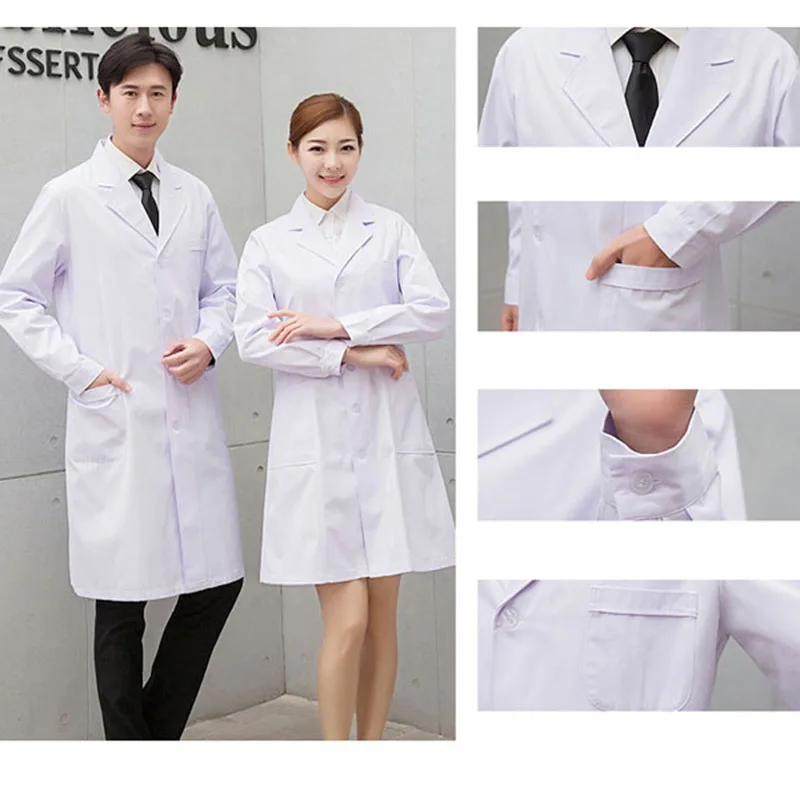 Men Or Woman White Lab Coat Dentist Uniforms Chemistry Long Coat,Beauty Aesthetics Medical Center Clothes