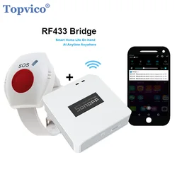 WIFI SOS Taste für Ältere RF 433mhz Panic Taste Notfall Alarm Wirelss Uhr Armband Alten Menschen Android IOS APP