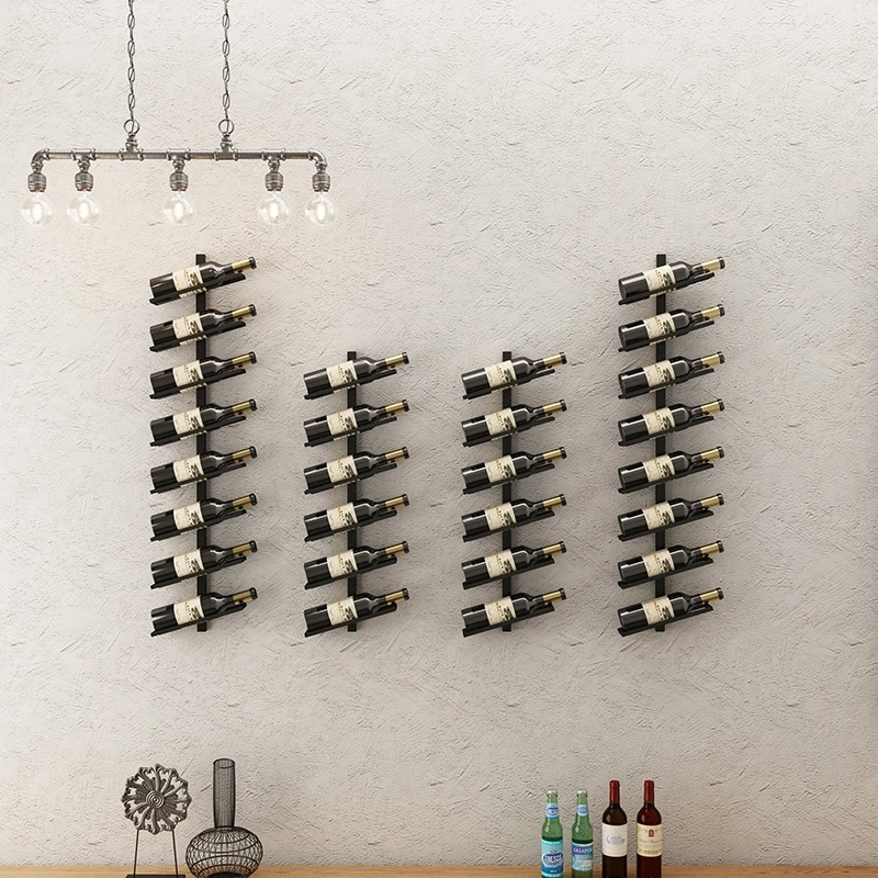 Tilt right 6-layer Wine rack wall mounted wine rack wall mounted wine cabinet decoration rack wine rack wall mounted creative