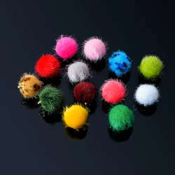 10Pcs/Lot 16MM Fur Pompom 15 Colors Covered Ball Leopard Charm Necklace Pendant For Jewelry Making DIY Women Diy Ear Accessories