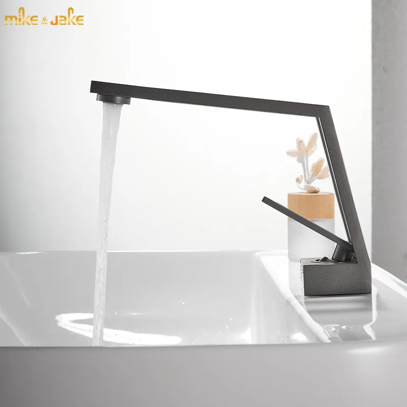 

Bathroom basin mixer gunmetal faucet brass matte gray faucet single handle water tap gungray sink tap cold hot water tap