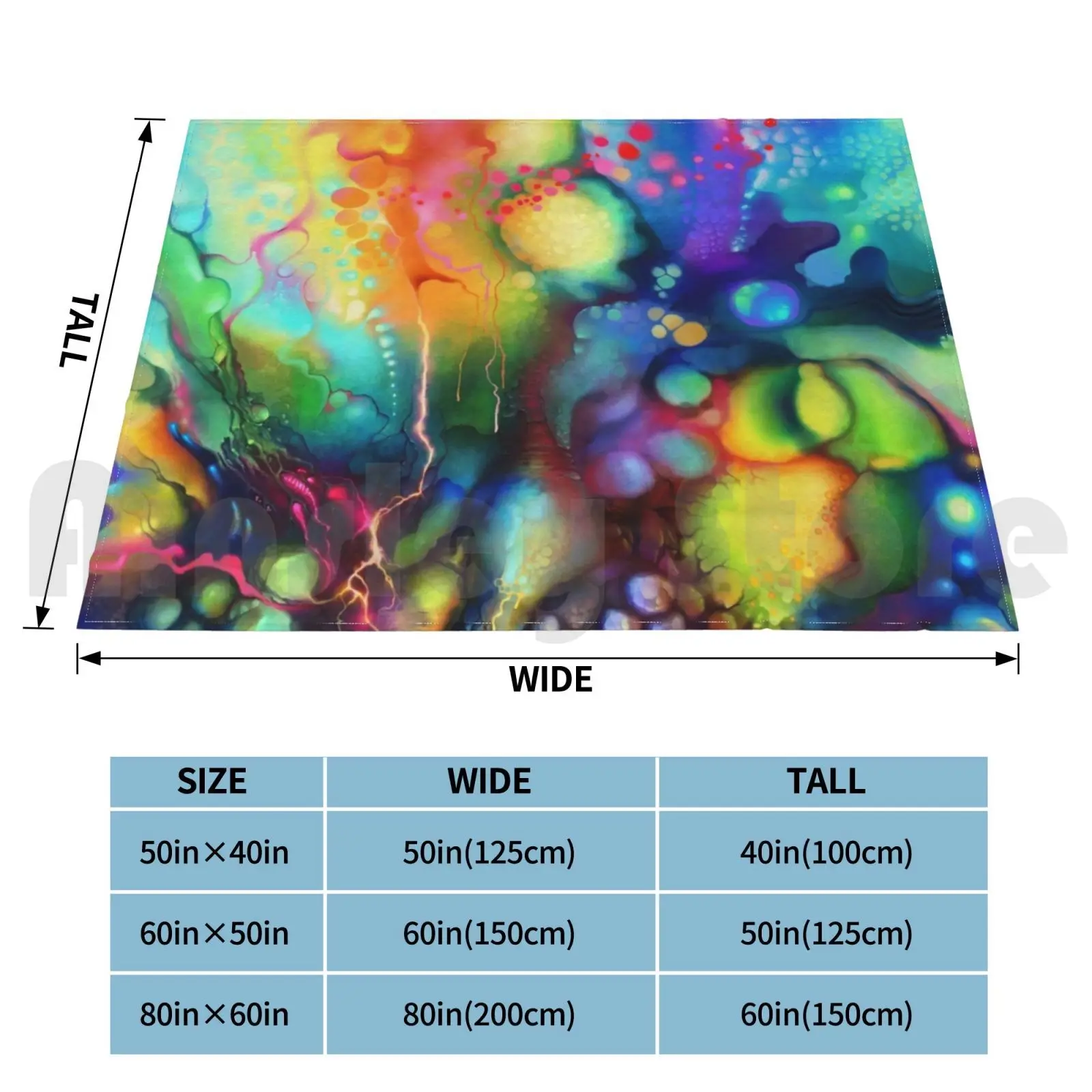 Post Mental Stains-Digital Painting Blanket Super Soft Warm Light Thin Jeffjag Bright Vibrant Colorful Colors