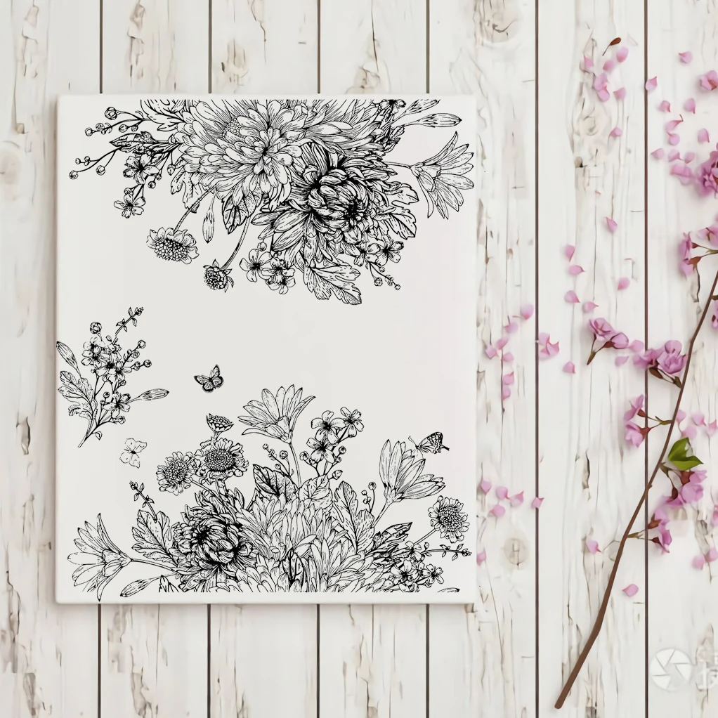 Beautiful Blooming Flowers Clear Stamps/Seal For DIY Scrapbooking Card Making Album Decorative Spring Silicone Stamp Craft