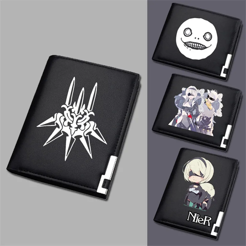 NieR:Automata Game Unisex Long Coin Purse YoRHa No. 2 Pu Leather Short Wallet ID Card Holder Women Sexy Money Bag