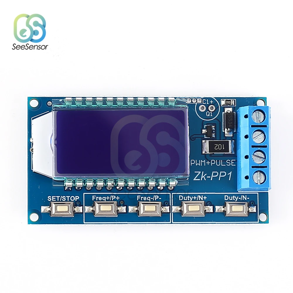 Imagem -03 - Gerador do Sinal do Pulso com Proteção Anti-reversa Pwm Ajustável Frequência do Lcd Ciclo do Dever Onda Quadrada dc 3.3v30v 1hz150khz