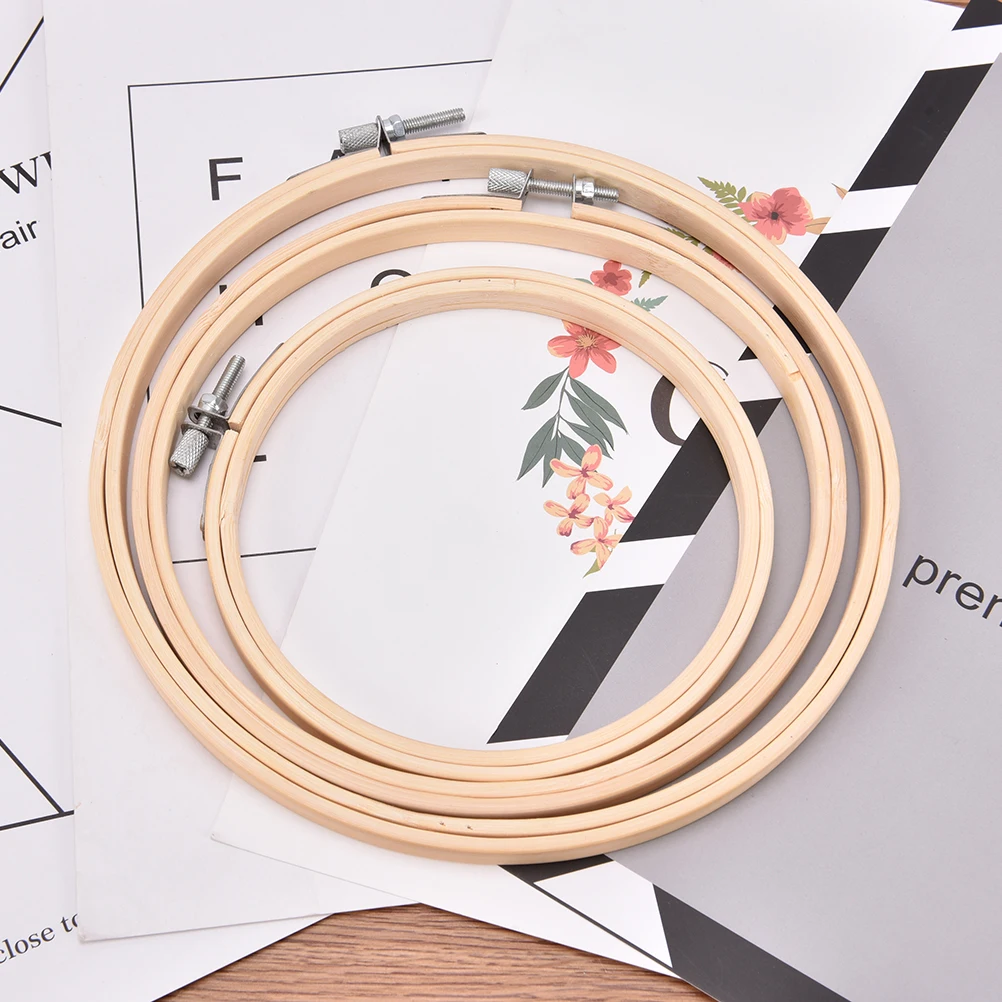 10-40cm Wooden Frame Hoop Circle Embroidery Round Machine Bamboo For Cross Stitch Hand DIY Household Craft Sewing Needwork Tool