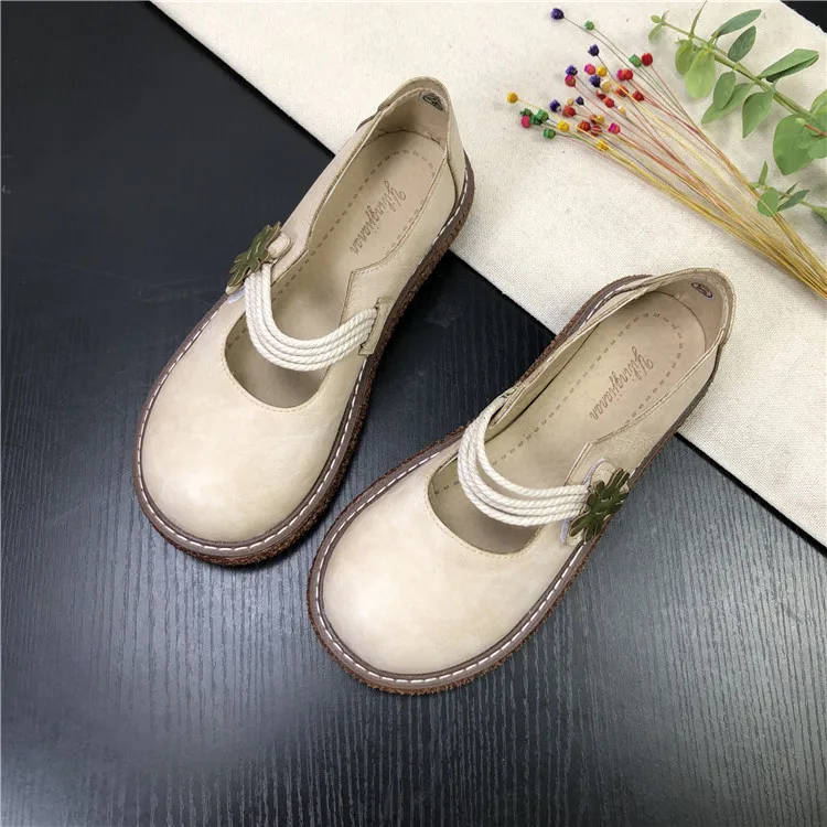 Careaymade-Leisure comfortable lovely big head doll literature art small fresh shallow mouth scoop shoes women\'s single shoes