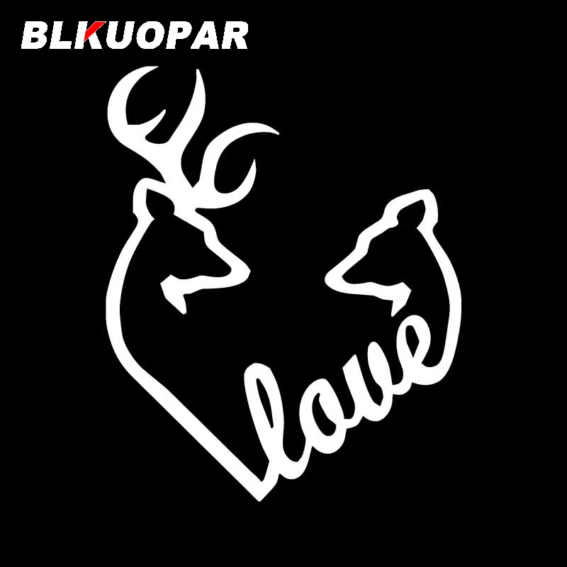 BLKUOPAR for Browning Buck and Doe Love Heart Car Stickers Sunscreen Decals Fashionable Vinyl Material Waterproof Suitcase Decor