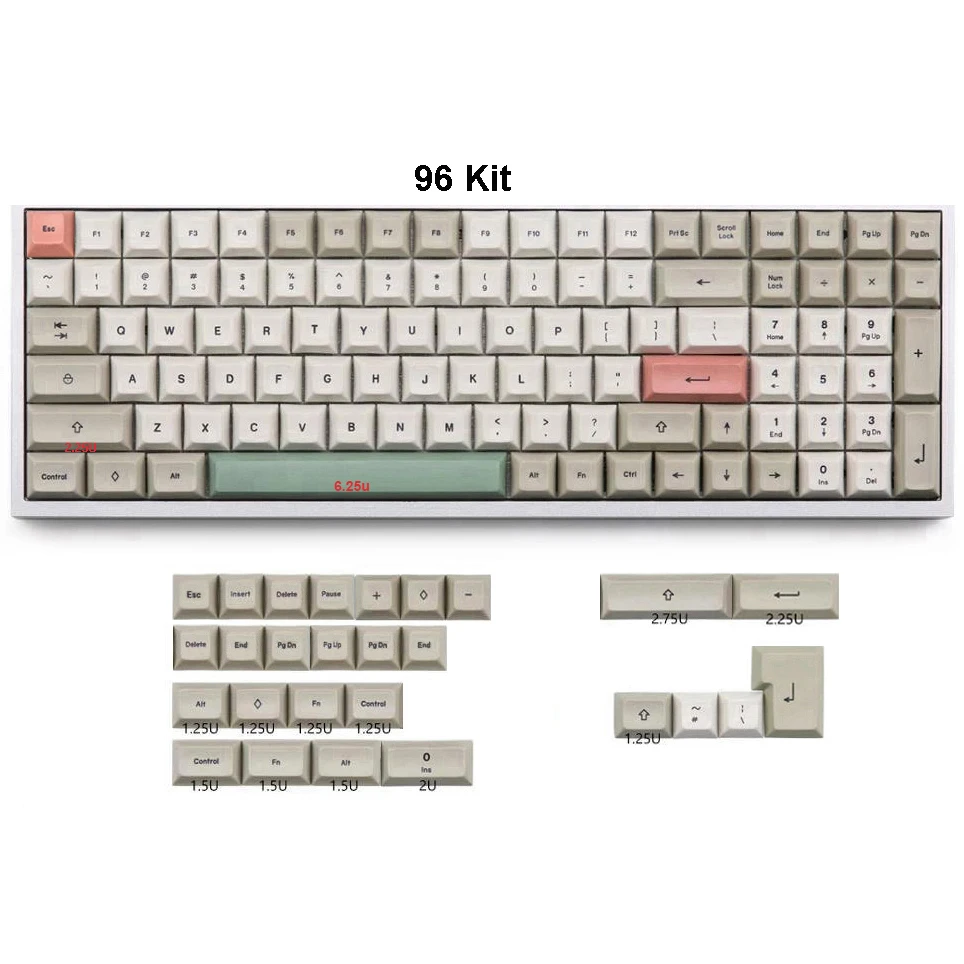 9009 Colorway PBT DSA Dye-Sub Keycaps Compatible Cherry MX Switches for XD60 XD64 GH60 GK64 Tada68,84,87 96 Mechanical Keyboard