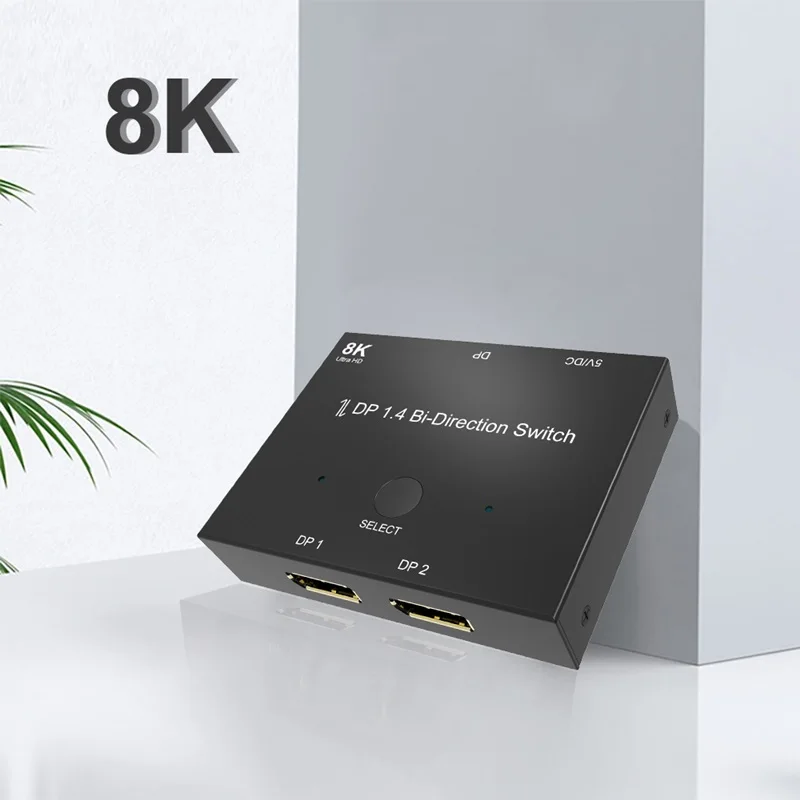DisplayPort 8K DP 1,4 двухсторонний переключатель 8K @ 30 Гц 4K @ 120 Гц сплиттер-преобразователь для нескольких источников и дисплеев
