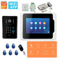 7inch Wired WiFi Color Intercom Video Doorbell Password Swipe Card Remote Control Unlock Apartment Villa Office Door Access Syst