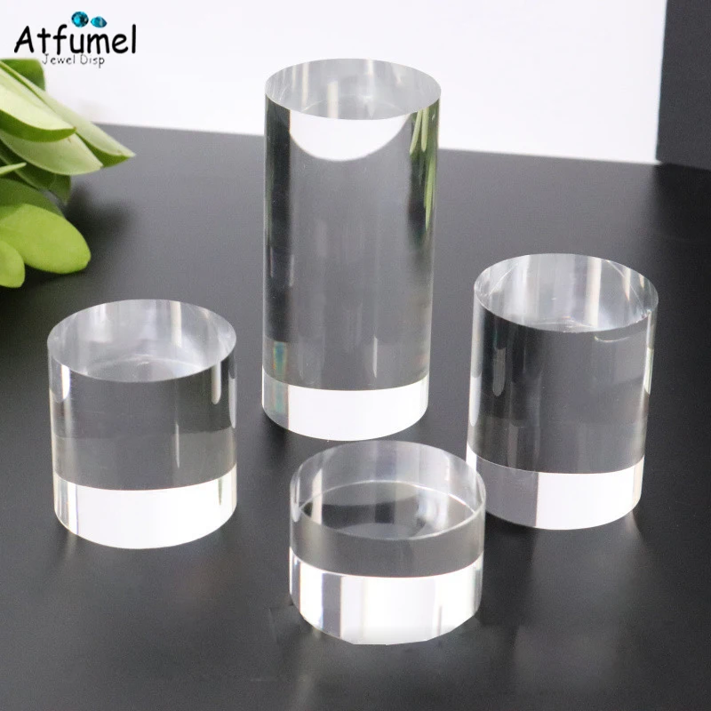 Transperant Acryl Cilinder Ring Sieraden Display Stand Pop Mold Houder Oorbel Rack Cosmetische Fotografie Stand Blok