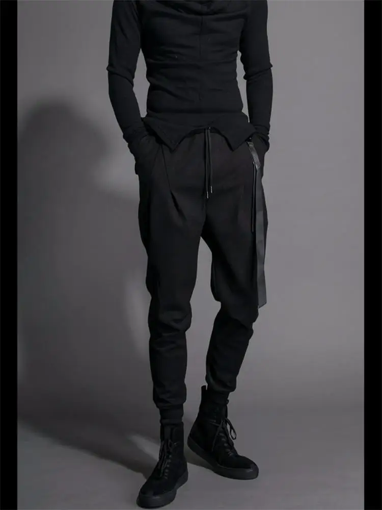 Men's new hair stylist style classic dark Japanese Yamamoto style slim personality trend plus size hapless pants