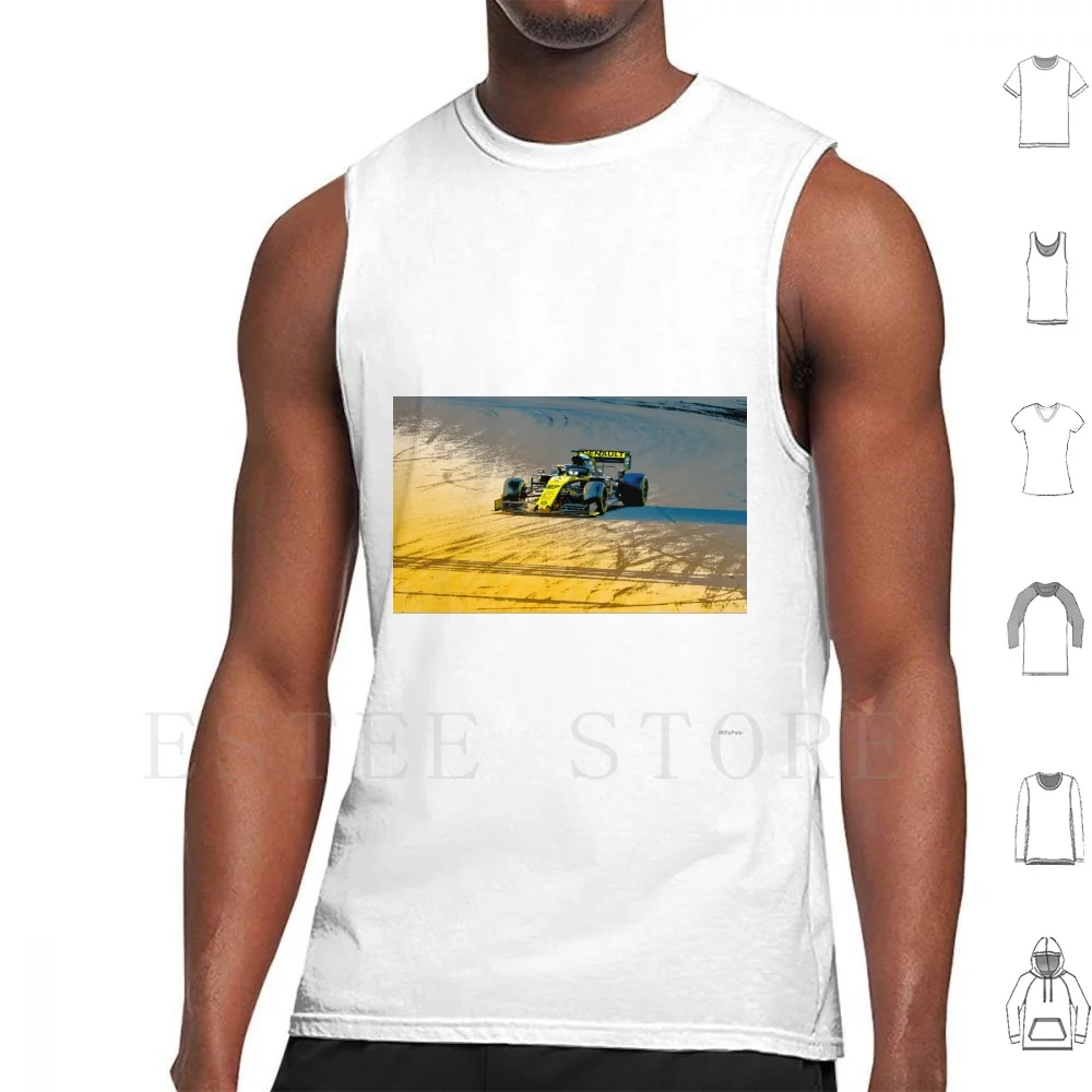 2019 Tank Tops Vest Race Car Automobile Racing Motorsport Motor Race Speed Bolide Run Sports Car Yellow