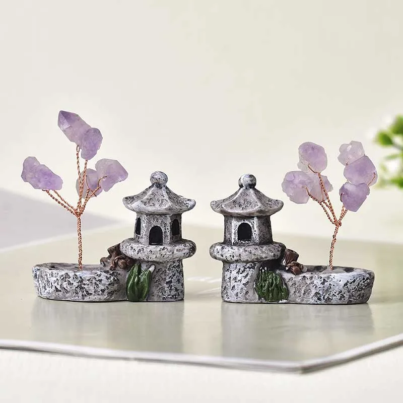 100% Amethyste Natural Quartz Handmake landscape House Mineral Tree Of Life  Healing Energy Stone Modern Home Decoration Gifts