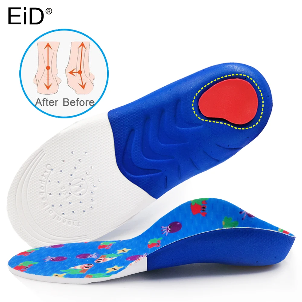 EiD Orthopedic Insoles For Children Kids Arch Support Insoles Flat Foot care Flatfoot X/O Leg Orthotic Shoe Heel PU Pad Inserts