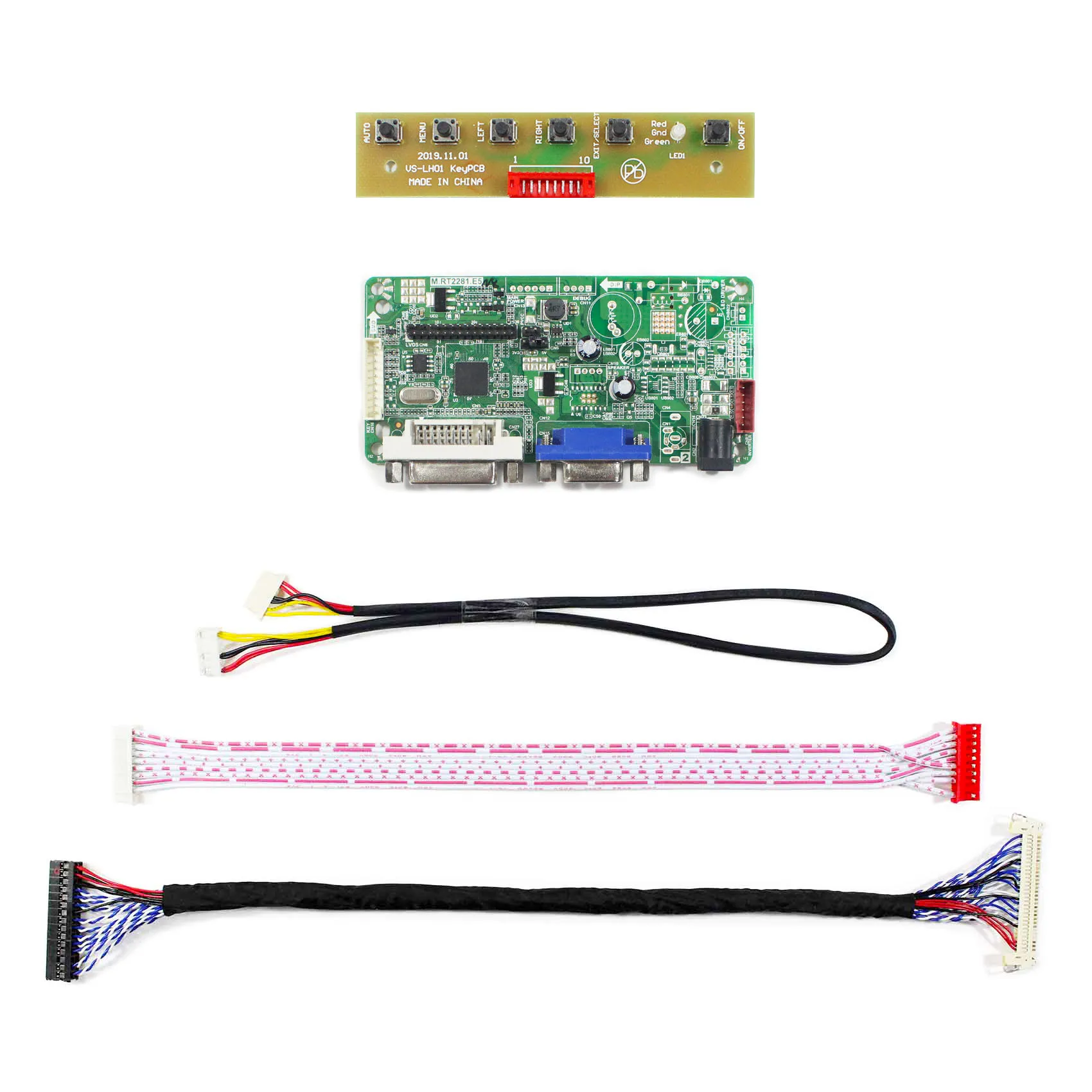 VGA DVI LCD Controller Board RT2281 For 24 in G240HW01 V1 1920x1080 LCD Screen