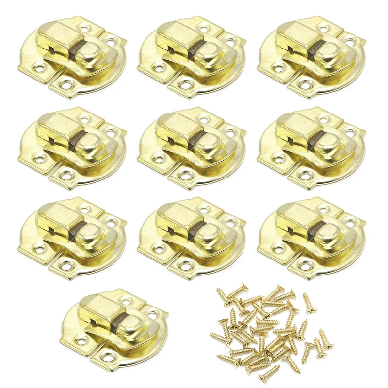 10Pcs Antique Lock Wooden Jewelry Box Decorative Padlock 20x21mm Metal Hasps Latch With Screw Vintage Furniture Hardware