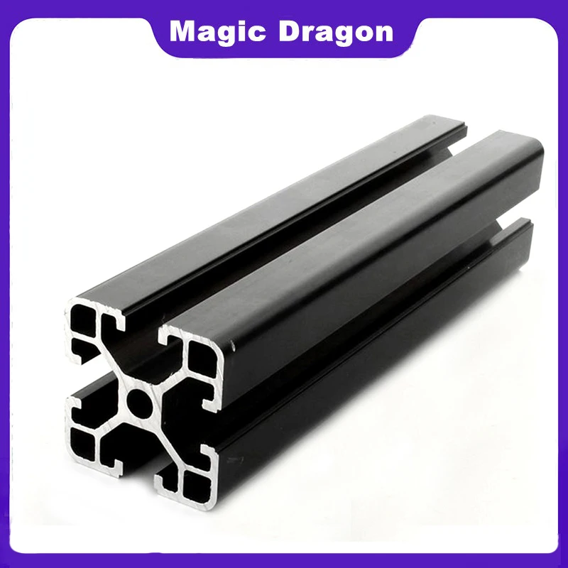 1PC BLACK 4040 European Standard Anodized Aluminum Profile Extrusion 100-800mm Length Linear Rail for CNC 3D Printer CNC