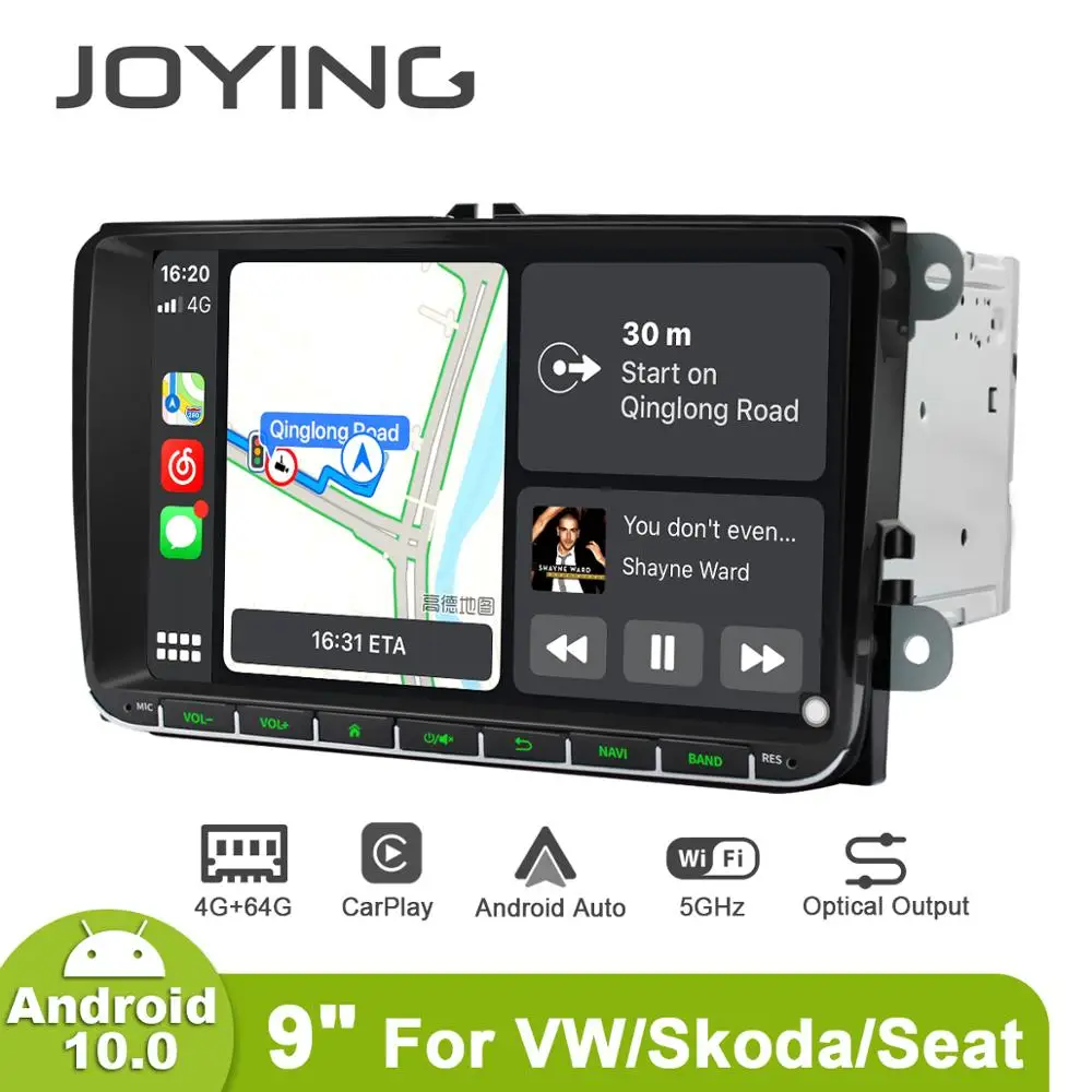 Radio 2 din 9 Pulgada Android 10 Stereo Multimedia Audio Autoradio Carplay Cassette For Volkswagen VW Skoda POLO GOLF PASSAT