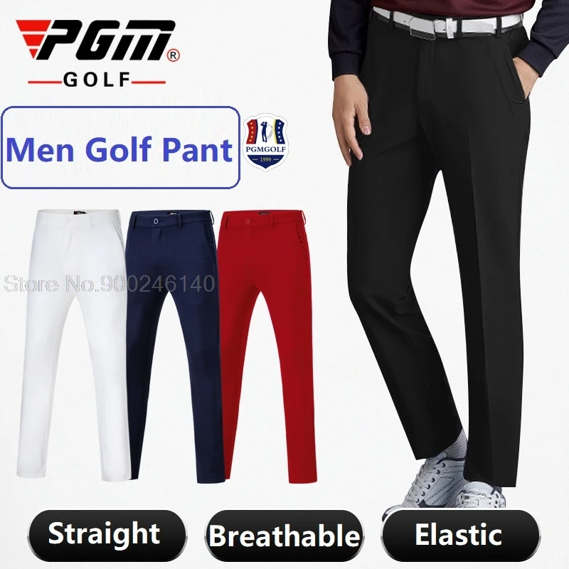 PGM Golf Clothing Summer Mens Golf Pants Elastic Breathable Leisure Sports Pants Male Quick-Dry Long Trousers Casual Business