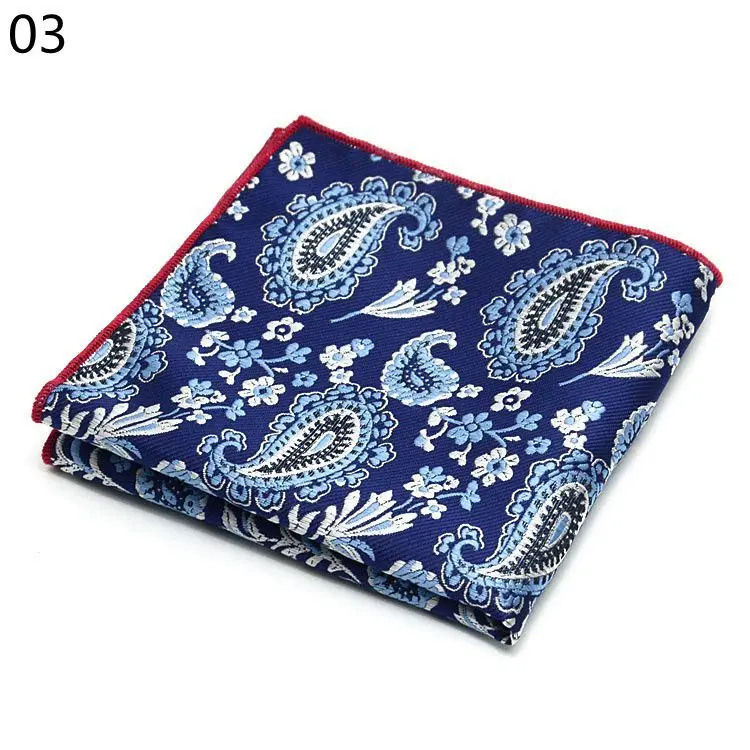 Luxury 25*25CM Men\'s Vintage Floral Paisley Silk Handkerchief Pocket Square Fashion Men Hanky For Wedding Party Chest Towel