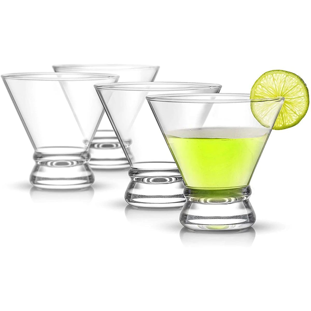 4-Piece Heavy Base Shot Glasses Wine Glasses Set Afina Cocktail Glasses Set,Martini Glasses Clear Shot Glasses Bar Glass 8oz