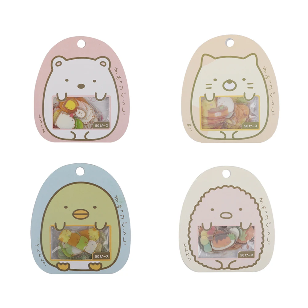 

50Pcs/ Bag DIY Super Cute Cartoon Animal Small Stickers Lovely Cat Dog Bear Duck Caricature Image Diary Hand Account Decoration