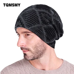 New Style Winter hats for men Knitted wool Beanies plus velvet Warm Cap bonnet Gorros Hip hop Caps For Men Woman's Turban hat