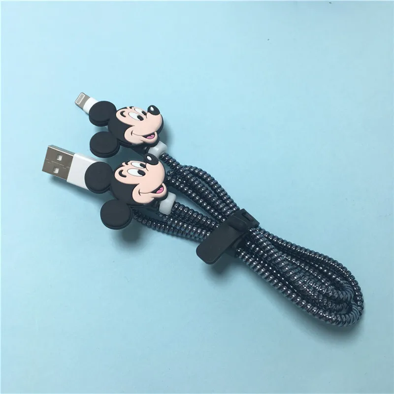 Disney Cable Winder Set Cartoon Charger USB Cable Protector per Apple IPhone per Samsung Xiaomi Huawei Cable Protect Decoration