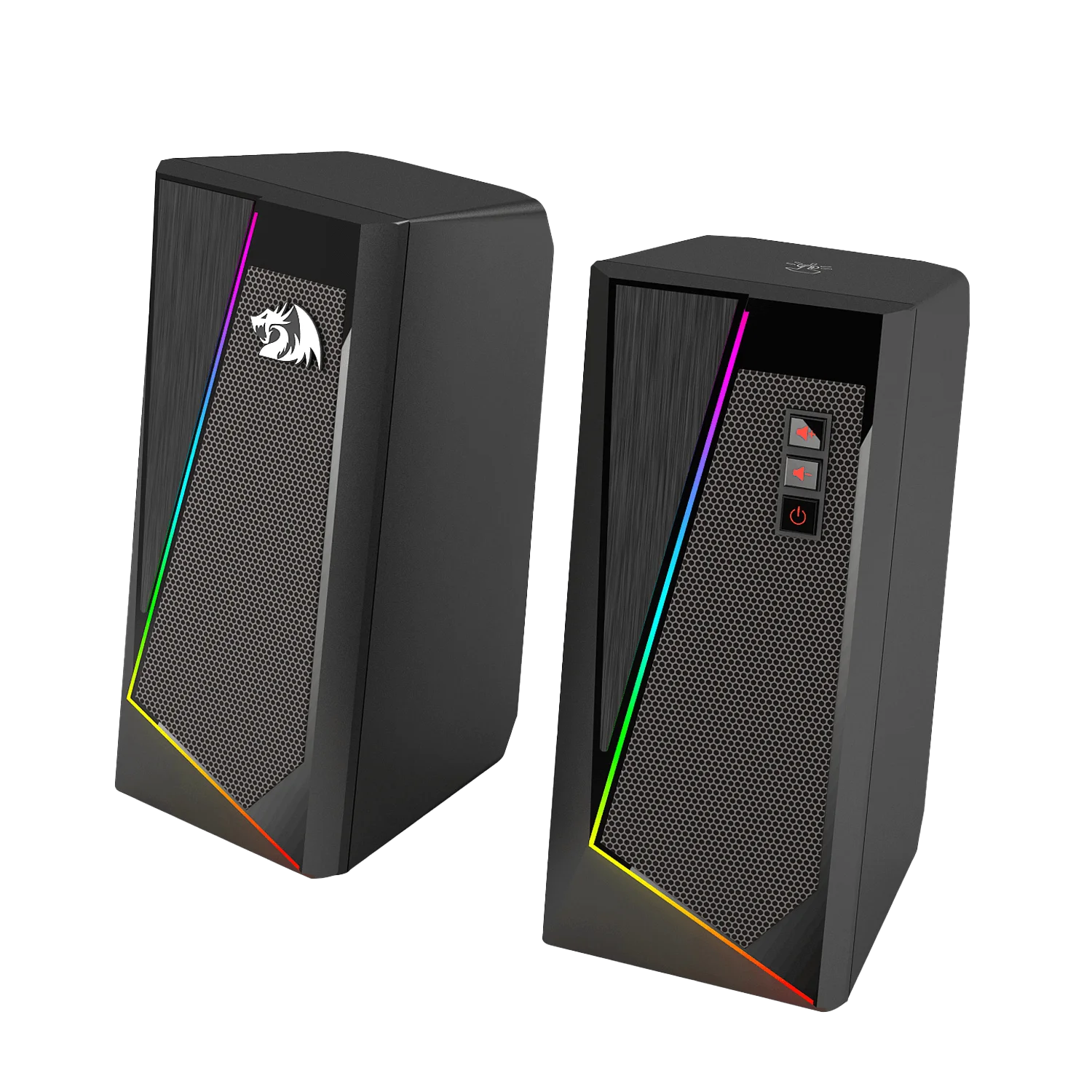 Redragon RGB 데스크탑 스피커, 2.0 채널 PC 컴퓨터 스테레오 스피커, PC 홈 노트북 TV 라우드 스피커용, GS520