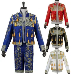 Adult Men Spanish Matador Spain Bullfighter Cosplay Costume Theater Costume For Stage Performance Masquerade Party Halloween