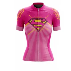 Summer Cycling Pink Short Sleeve Jerseys Womens Team Bicycle Clothing Motocross Shirt Mountain Bike Camisa Ciclismo Maillot Tops