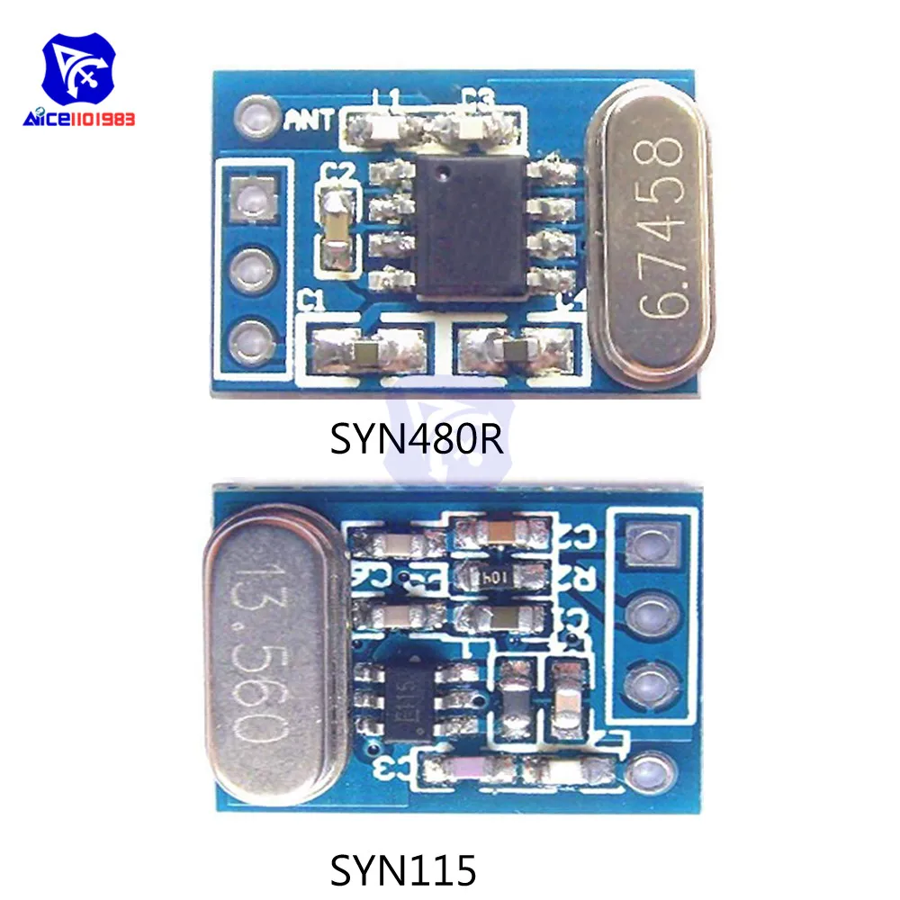 1 Set 433MHz Transmitter Receiver Wireless Module SYN115 Transmitter Module with SYN480R Receiver Module Ask/OOK Chip PCB