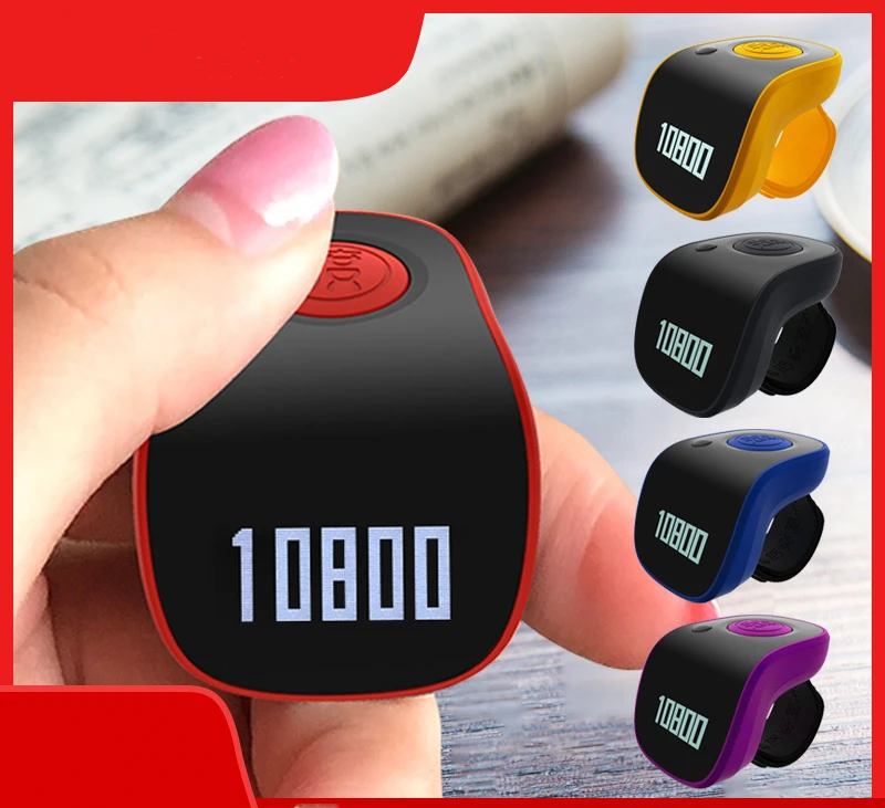 Smart LCD Finger Counter Electronic Finger Ring Hand Tally Prayer Counter Rechargeable Counters