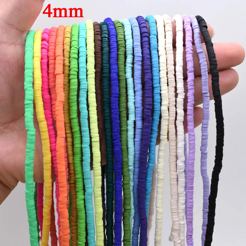 4x1mm color Flat Round Handmade Round Polymer Clay Chip Disk Loose Spacer Beads For DIY Jewelry Making Necklace Bracelet Finding